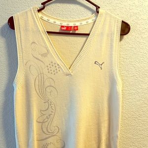 Cream coloured puma sweater vest